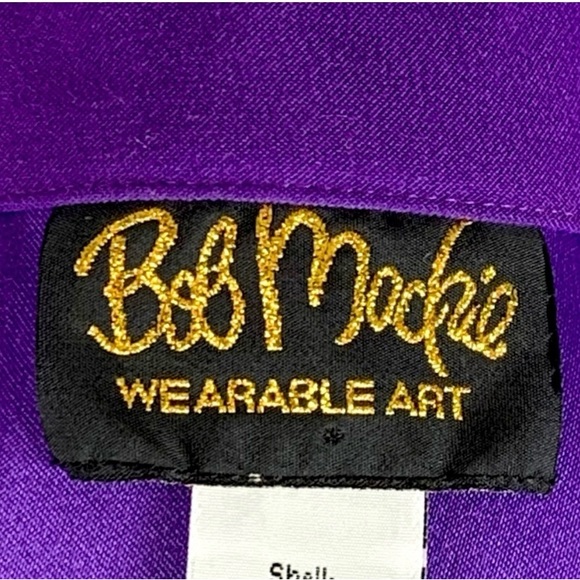 Vintage Bob Mackie Purple Embroidered Suede Wearable Art Shacket Jacket X-Small - Picture 12 of 15